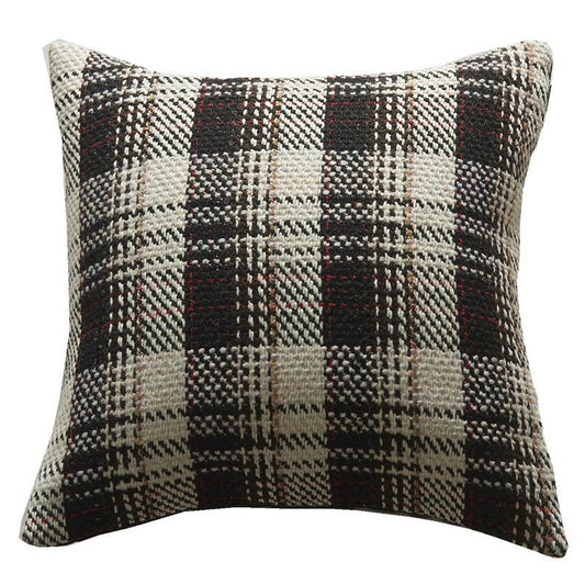KTX-457235 Plaid Wool Pillowcase for Festive Home Decor in Red, Green, and Black - Available in Multiple Sizes