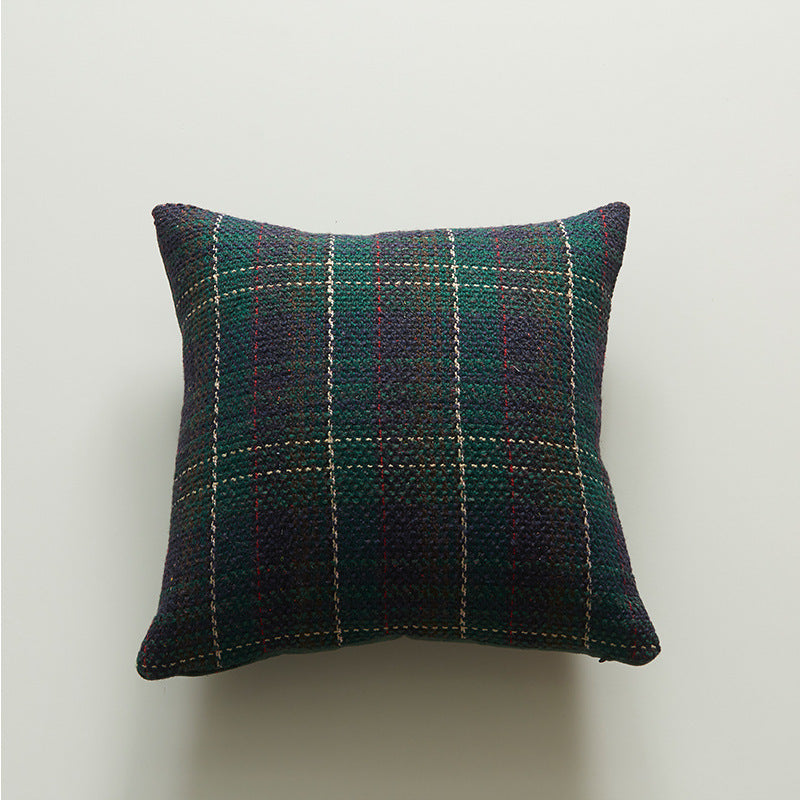 KTX-457235 Plaid Wool Pillowcase for Festive Home Decor in Red, Green, and Black - Available in Multiple Sizes