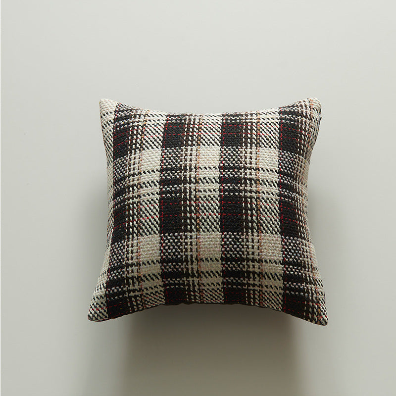 KTX-457235 Plaid Wool Pillowcase for Festive Home Decor in Red, Green, and Black - Available in Multiple Sizes