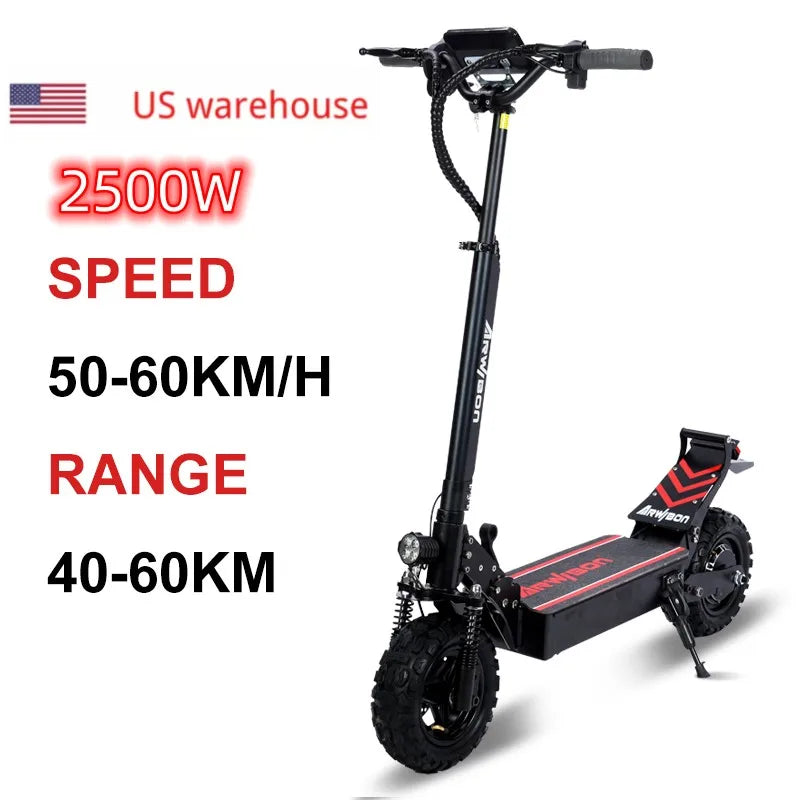KTX-457747 2500W Dual Motor Electric Scooter 48V 16Ah Offroad Two-Wheel Bike, Range 40-60km