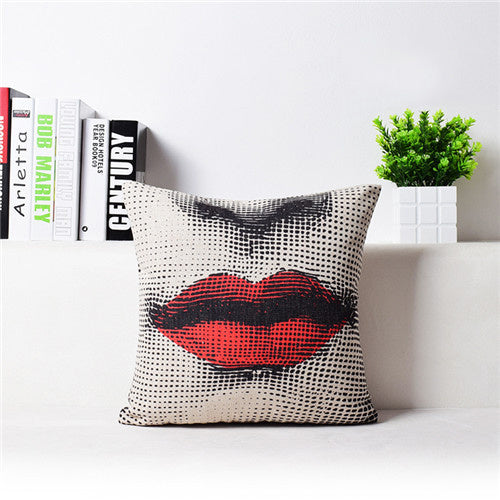 KTX-458451 Retro Nostalgic 3D Printed Linen Sofa Pillowcase 45x45cm with PP Cotton Filling