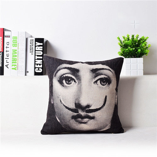 KTX-458451 Retro Nostalgic 3D Printed Linen Sofa Pillowcase 45x45cm with PP Cotton Filling