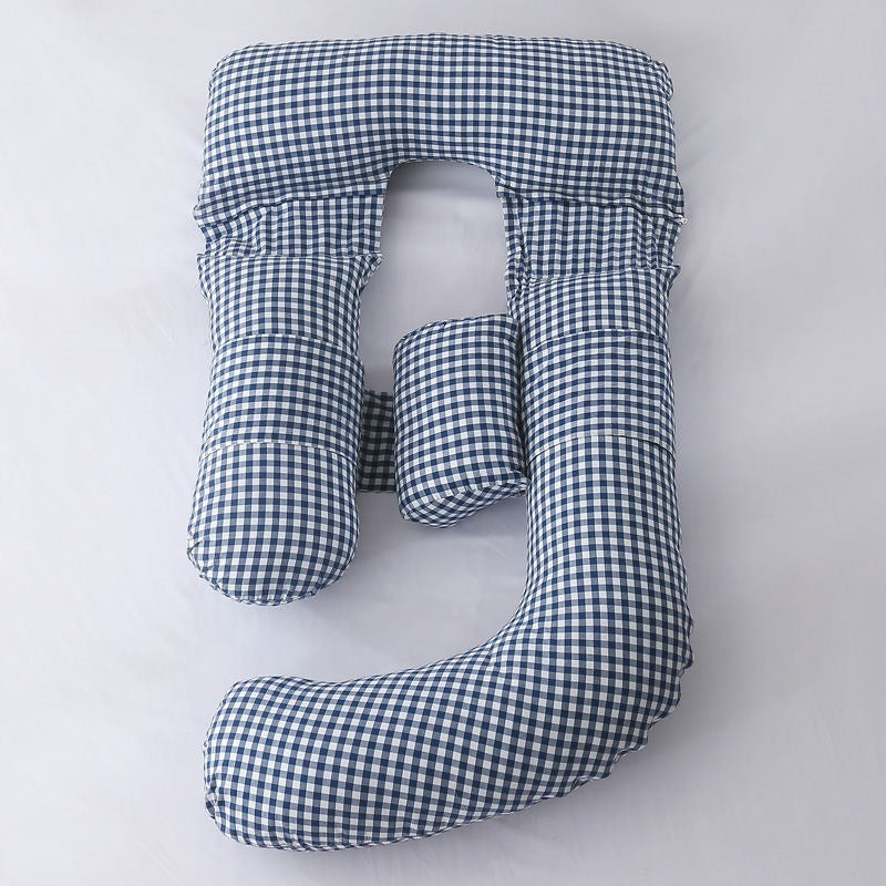 KTX-458707 U-Shape Maternity Waist Pillow with Cotton Cover and Detachable Designs for Side Sleepers