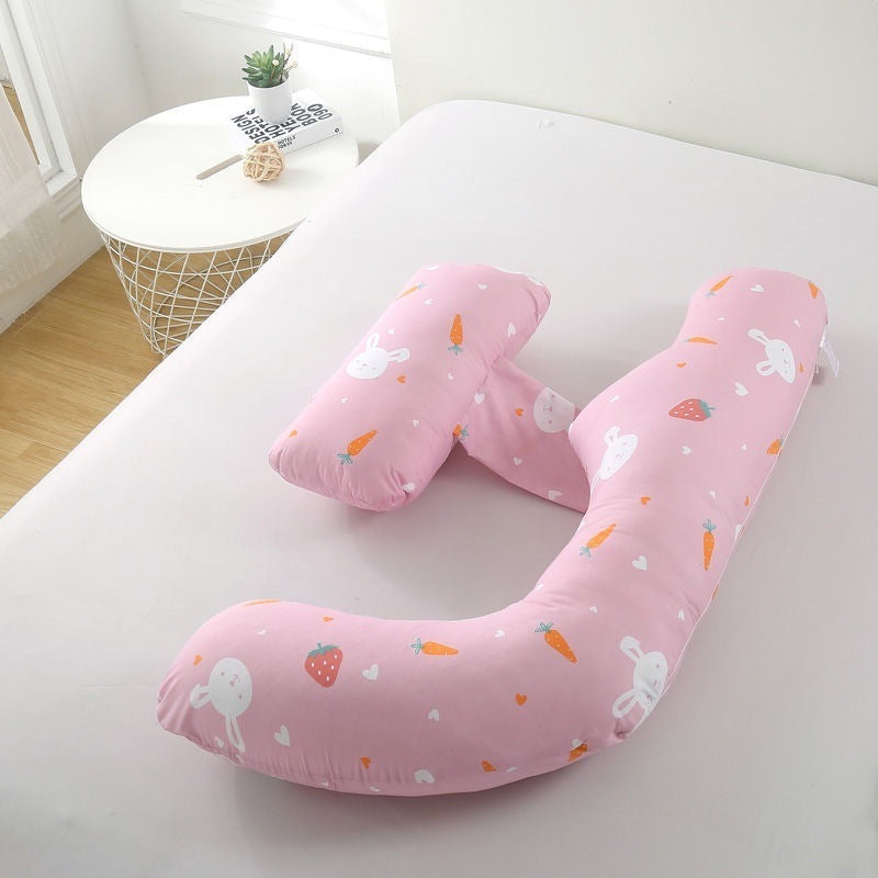 KTX-458707 U-Shape Maternity Waist Pillow with Cotton Cover and Detachable Designs for Side Sleepers