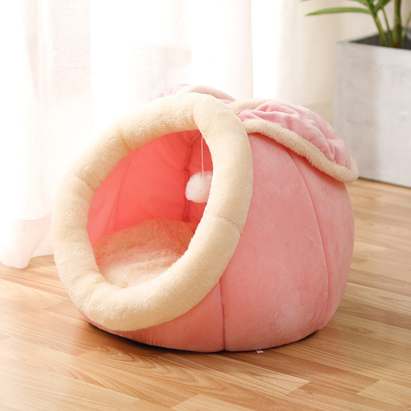 KTX-458835 Cozy Semi-Enclosed Cat Nest – Warm & Stylish Options for All Seasons