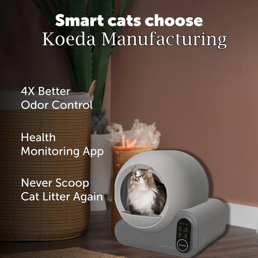 KTX-458835 Smart Automatic Cat Litter Box with WiFi APP Control, Odor Control, and Dust-Free Design for Cats up to 10kg