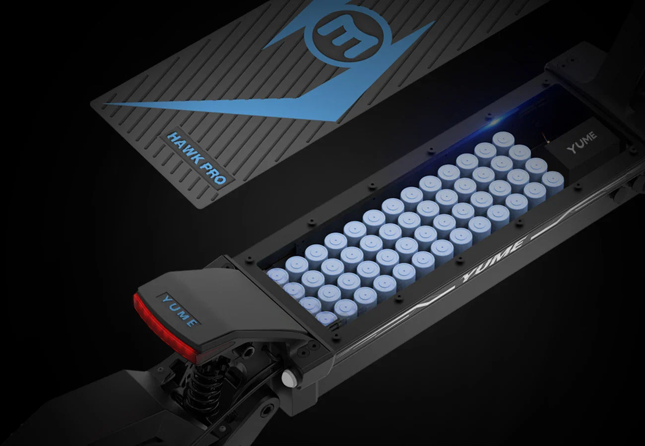 KTX-458899 YUME HAWK Pro Folding Electric Scooter 250W Brushless Motor, Waterproof, 96 km Range, App Control, Full Suspension