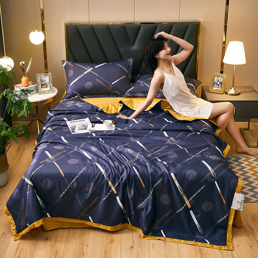 KTX-459539 Tencel Summer Air Conditioning Quilt - Ice Silk Four-Piece Set for Comfort