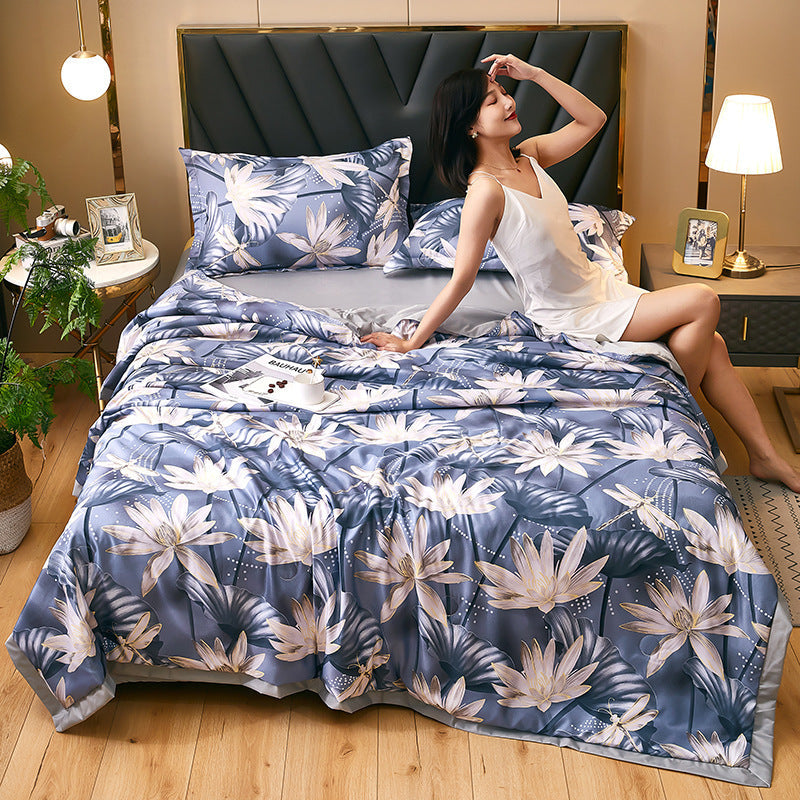 KTX-459539 Tencel Summer Air Conditioning Quilt - Ice Silk Four-Piece Set for Comfort