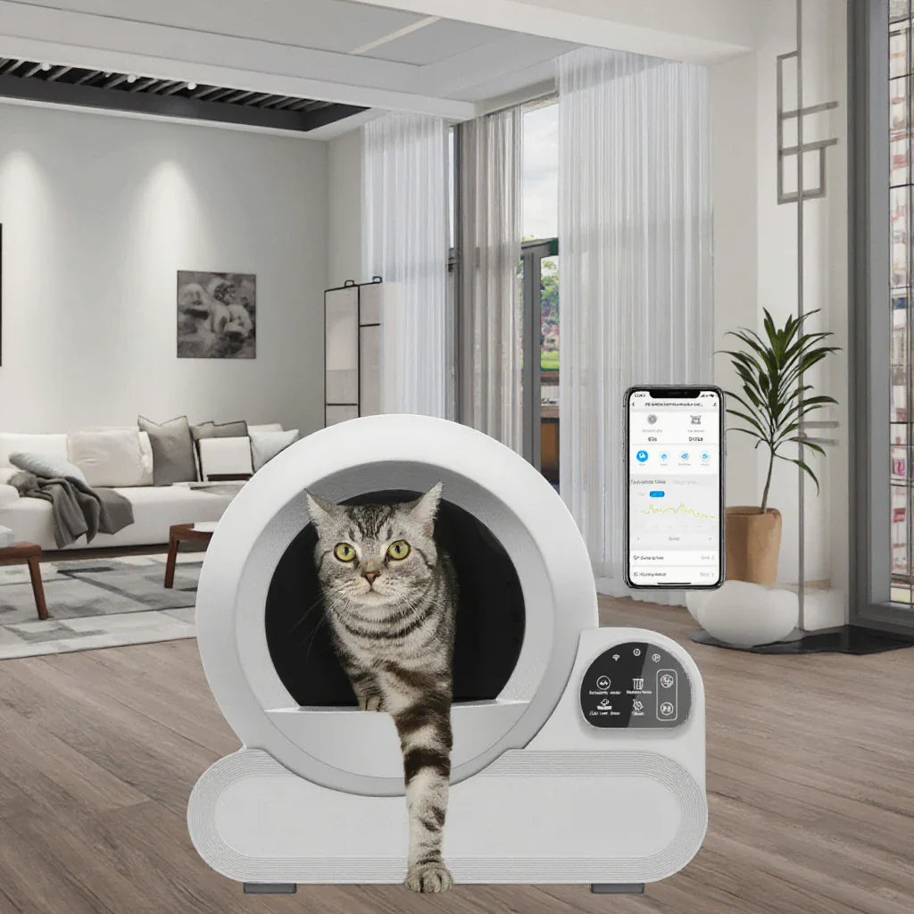 KTX-461139 Automatic Self-Cleaning Smart Cat Litter Box, 70L Capacity, Odor Control, Wi-Fi Enabled, Suitable for Maine Coons