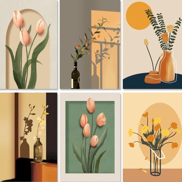 KTX-461779 Frameless Digital Oil Painting on Linen - Modern Simplicity, 20x30cm