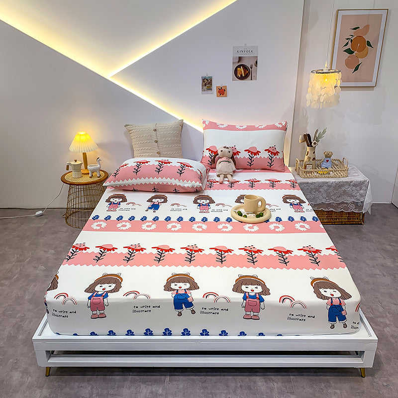 KTX-462163 Crystal Velvet Quilted Bed Cover with Lace - Geometric Pattern, 150X200-220 cm, Autumn/Winter Bedding