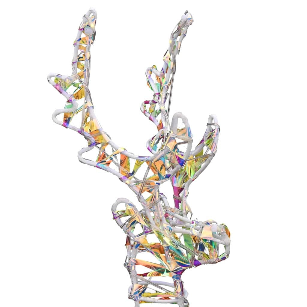 KTX-462803 Reindeer Pull-Along Sleigh Decoration with LED Lights, Modern Warm White Design, Indoor/Outdoor Use