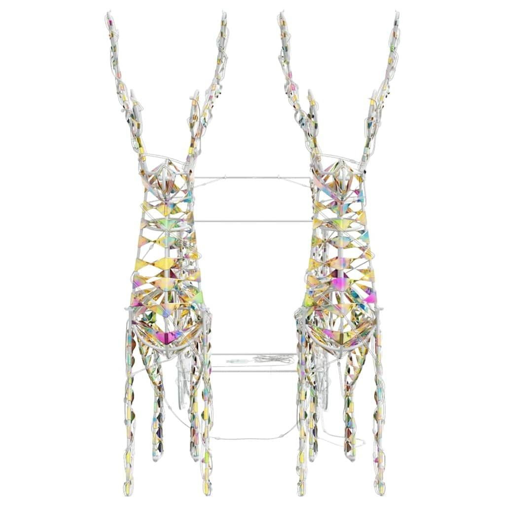 KTX-462803 Reindeer Pull-Along Sleigh Decoration with LED Lights, Modern Warm White Design, Indoor/Outdoor Use