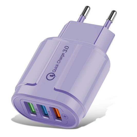 KTX-463059 3-Port Colorful Charging Adapter - American & European Standard Plug Options