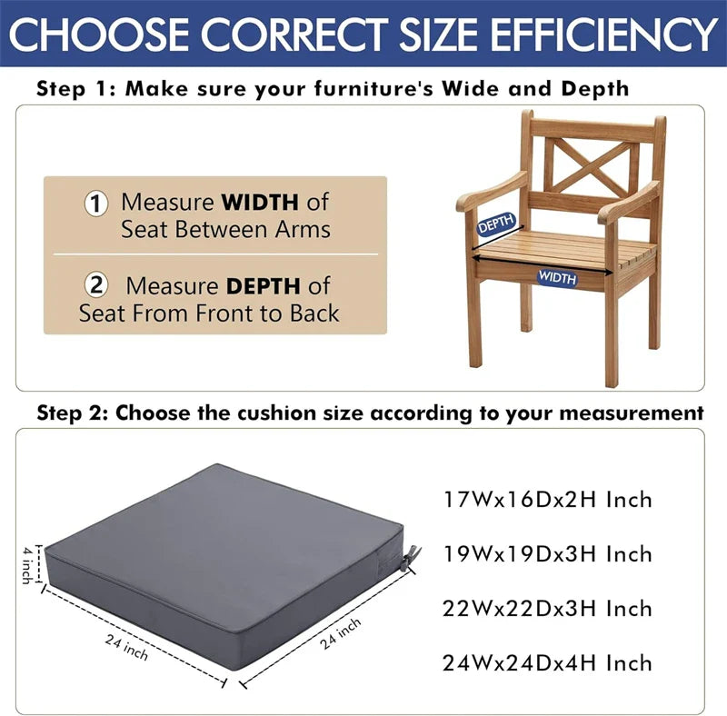 KTX-463507 Custom Waterproof Quick Dry High Resilience Foam Cushions for Outdoor Patio Chairs