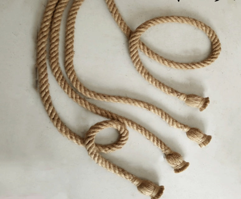 KTX-464147 Handmade Long Hemp Rope Chandelier for Creative DIY Decor