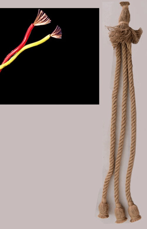 KTX-464147 Handmade Long Hemp Rope Chandelier for Creative DIY Decor