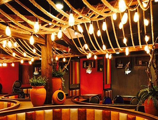 KTX-464147 Handmade Long Hemp Rope Chandelier for Creative DIY Decor