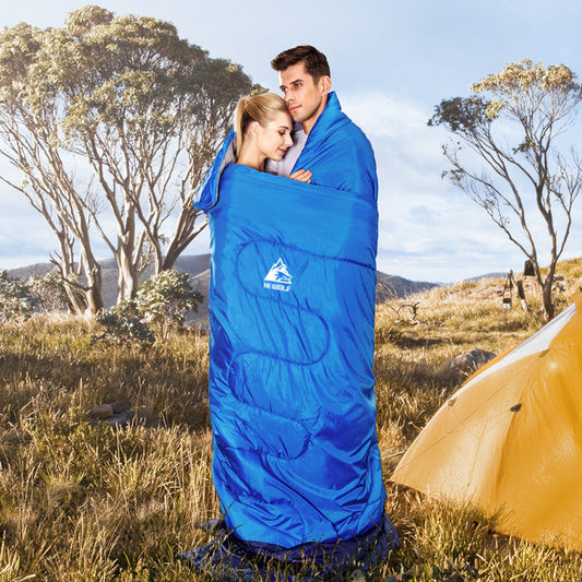 KTX-464467 Double Sleeping Bag - Thickened Warm Envelope Design for Adults - Dual Color Options Available