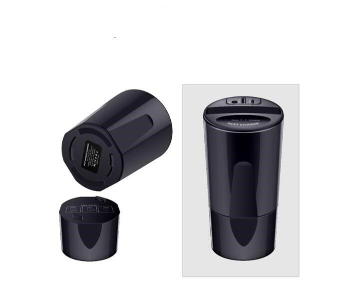 KTX-465363 Wireless Charging Cup for Cars - QI Standard, 10W Power, Includes Base and USB Output, Black