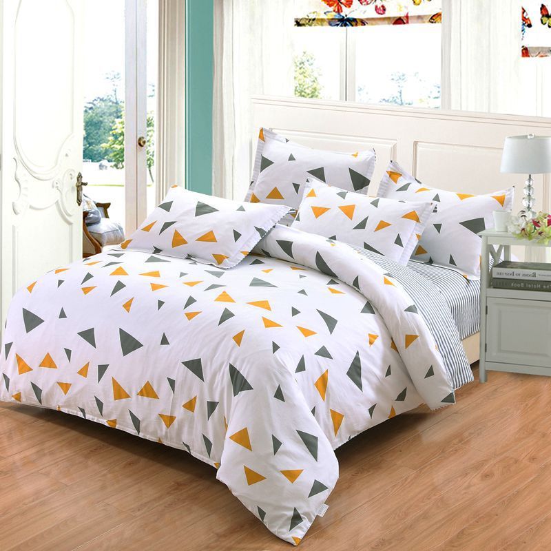 KTX-465619 Cartoon-Themed Cotton Bed Set - 4-Piece Suit for 1.2m and 1.5m Beds, 100% Cotton, 150x200 Quilt Compatible