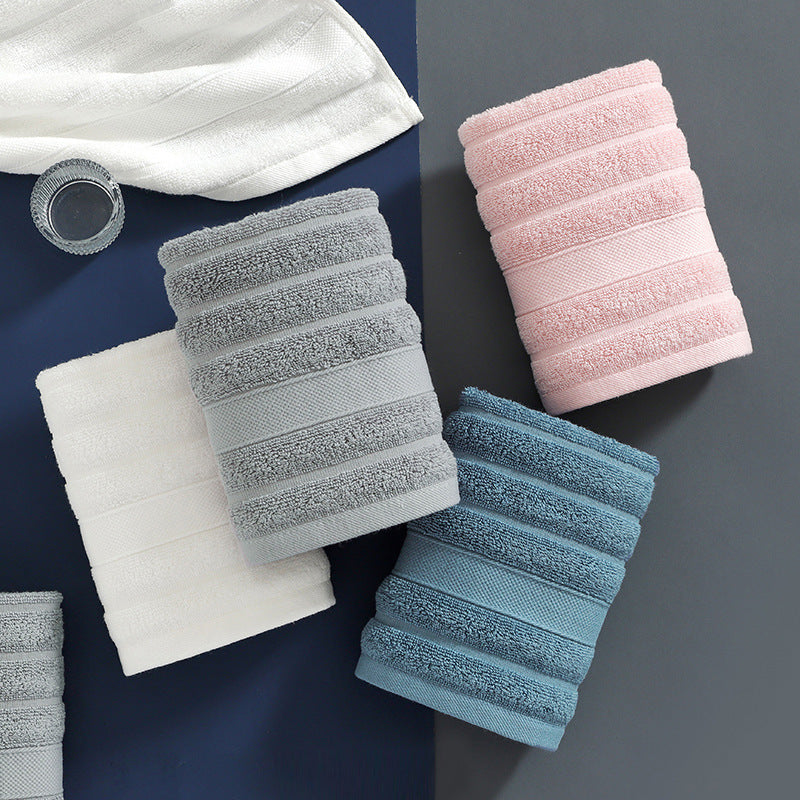 KTX-465875 Pure Cotton Hand Towel in Noble Blue, Gentleman Gray, Cherry Blossom Pink, and Pearl White
