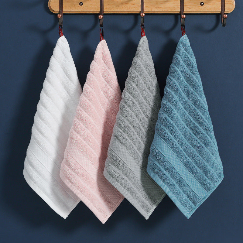 KTX-465875 Pure Cotton Hand Towel in Noble Blue, Gentleman Gray, Cherry Blossom Pink, and Pearl White