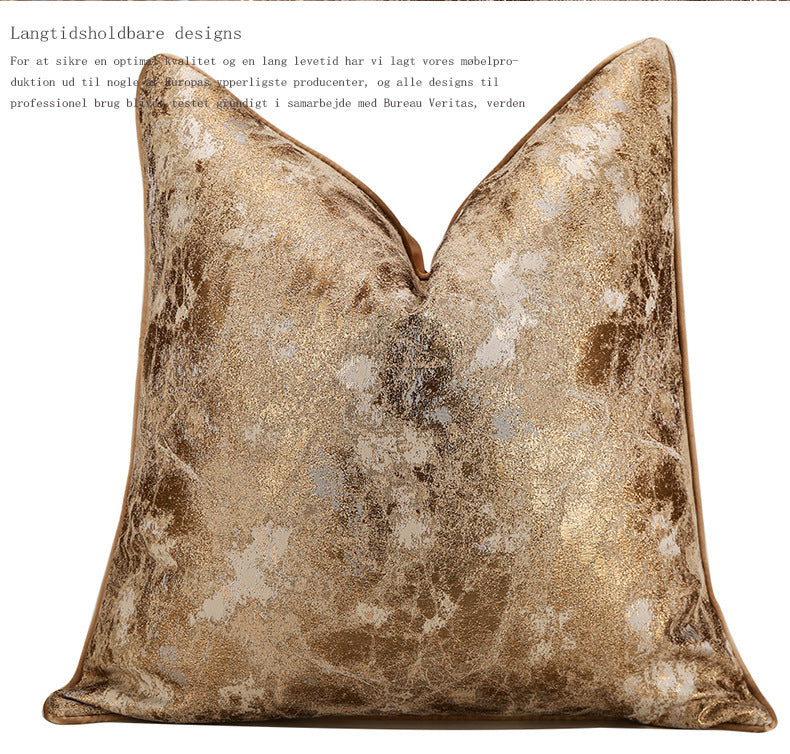 KTX-466131 Luxurious Gold Striped Pillow Covers – 30x50cm, 45x45cm & 50x50cm Polyester Cushions