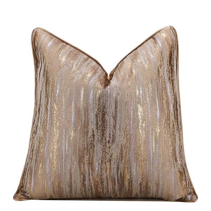 KTX-466131 Luxurious Gold Striped Pillow Covers – 30x50cm, 45x45cm & 50x50cm Polyester Cushions