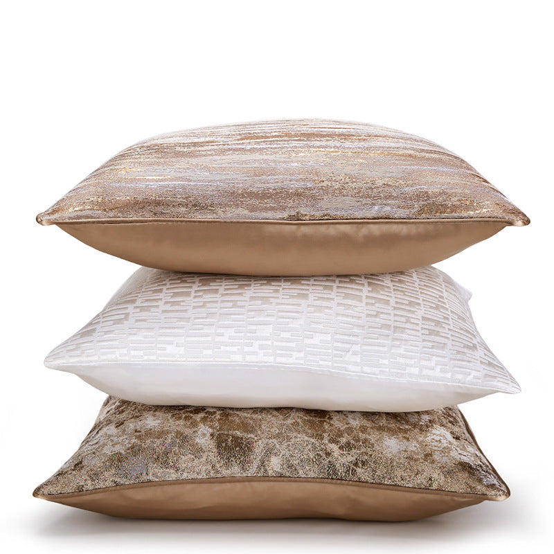 KTX-466131 Luxurious Gold Striped Pillow Covers – 30x50cm, 45x45cm & 50x50cm Polyester Cushions