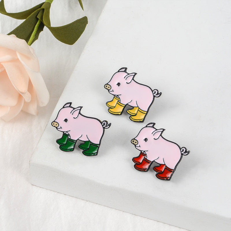 KTX-466387 Charming Animal-Themed Alloy Cartoon Brooch for Unisex Styling