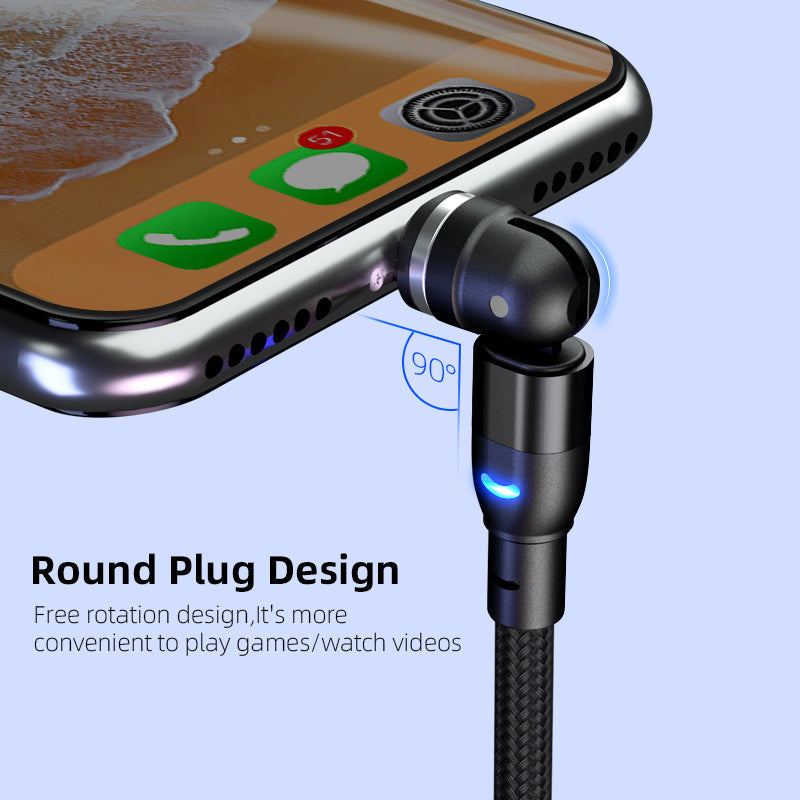 KTX-466515 Three-in-One Magnetic Charging Cable with 540° Suction and 1m Length