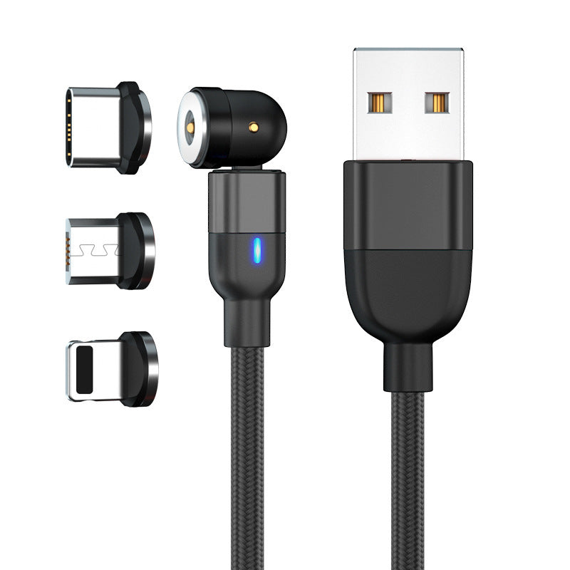 KTX-466515 Three-in-One Magnetic Charging Cable with 540° Suction and 1m Length