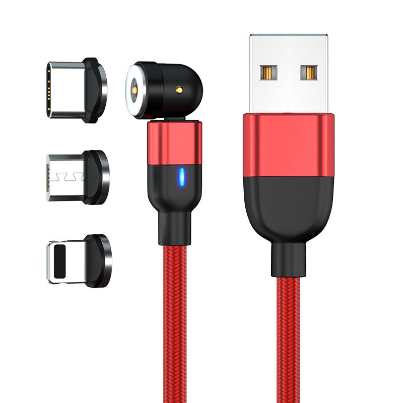 KTX-466515 Three-in-One Magnetic Charging Cable with 540° Suction and 1m Length