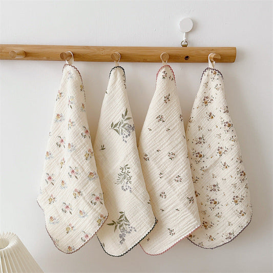 KTX-467027 Pure Cotton Gauze Baby Face Towels - Set of 4, Cuckoo Combination, 30x30cm