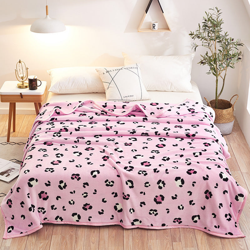 KTX-467603 Thickened Cloud Mink Velvet Double Printed Blanket - Floral and Plant Design