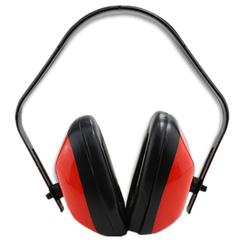KTX-468435 Red Noise Reduction Earmuffs for Industrial Use, Sound Insulation, Comfortable Head Wear, Durable Plastic/ABS