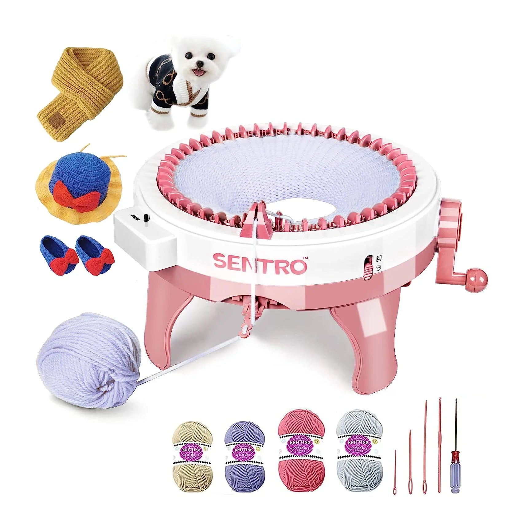 KTX-468435 Sentro 48-Needle Knitting Machine for Creating Scarves, Hats, and More