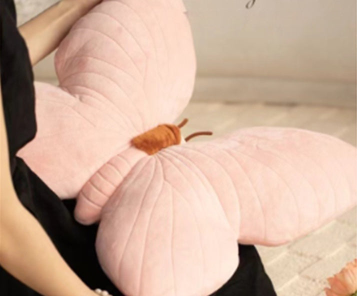 KTX-468563 Soft Pink Butterfly and Moth Pillow 30cm Cushion for Youth