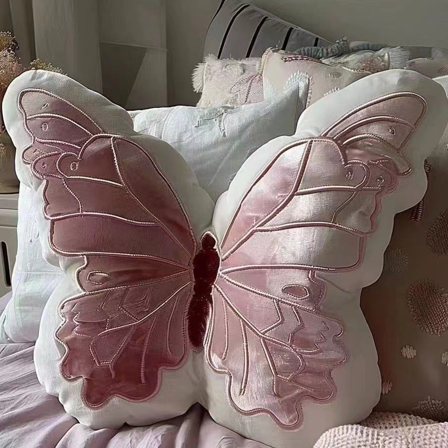 KTX-468563 Soft Pink Butterfly and Moth Pillow 30cm Cushion for Youth