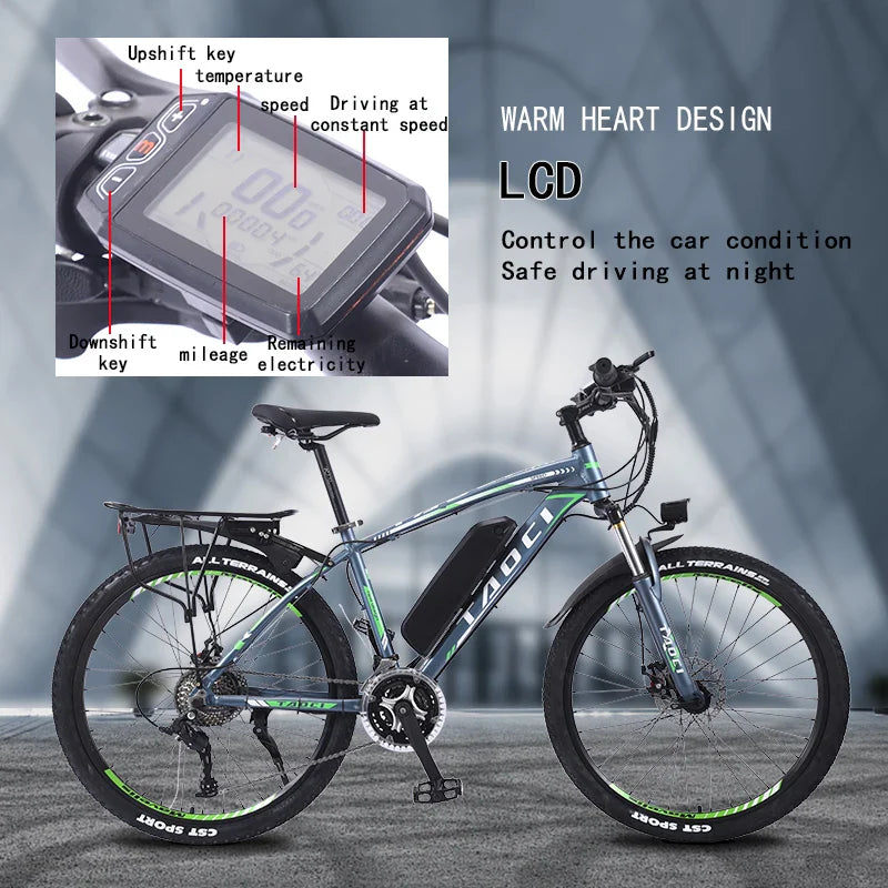 KTX-469075 26-Inch 21-Speed Electric Mountain Bicycle with 36V 350W Lithium Battery and Disc Brakes