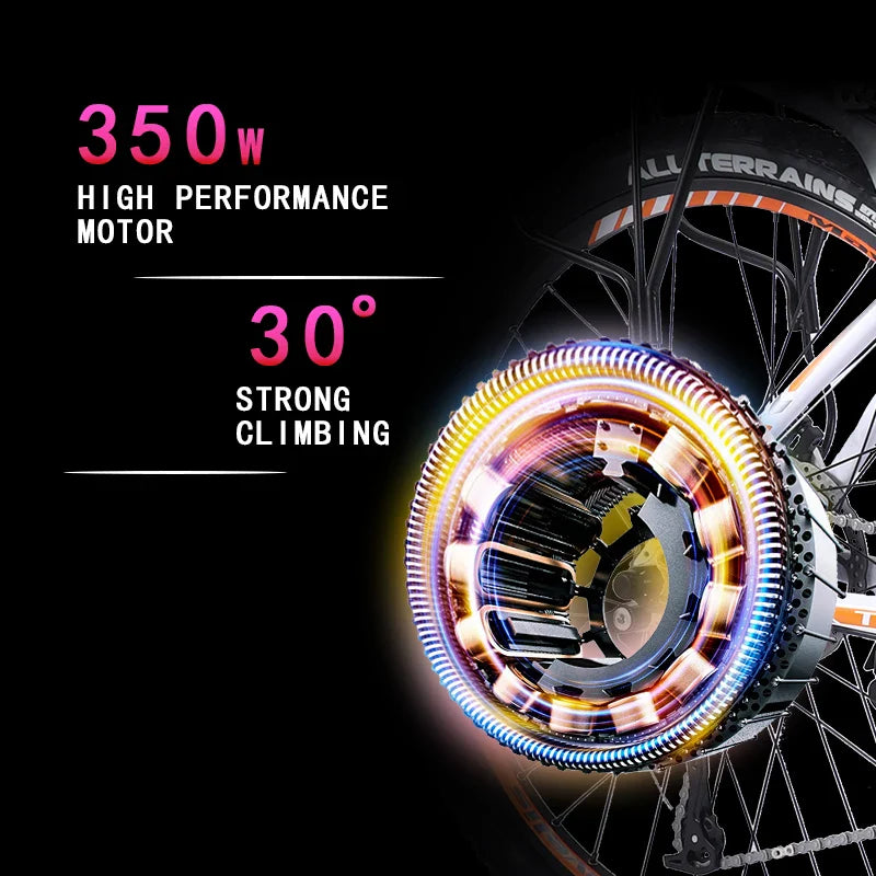 KTX-469075 26-Inch 21-Speed Electric Mountain Bicycle with 36V 350W Lithium Battery and Disc Brakes