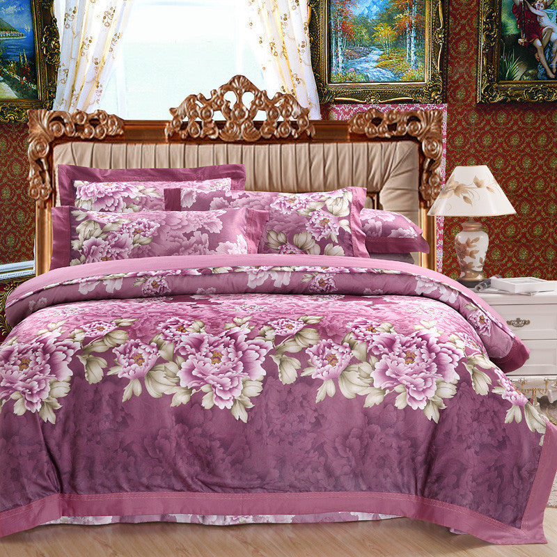 KTX-469075 Delicate Cotton Jacquard Bedding Set - 4 Pieces, Smooth & Breathable Design