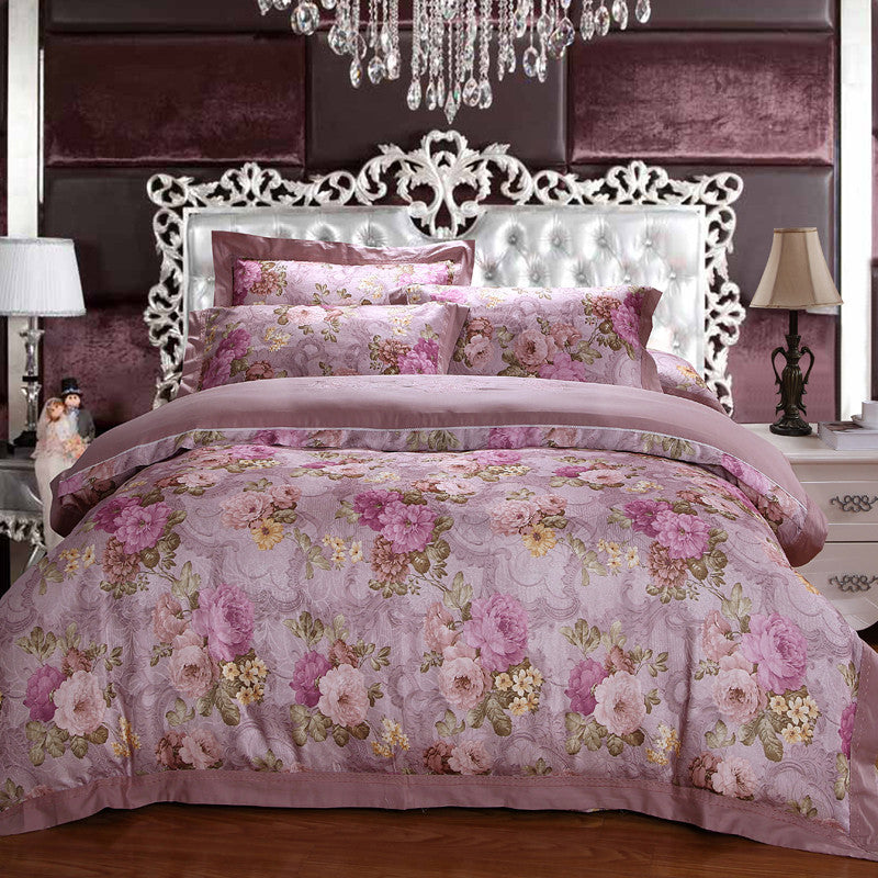 KTX-469075 Delicate Cotton Jacquard Bedding Set - 4 Pieces, Smooth & Breathable Design