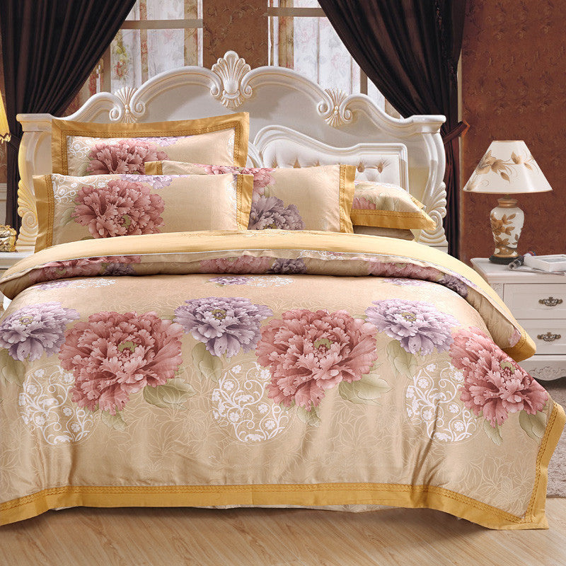 KTX-469075 Delicate Cotton Jacquard Bedding Set - 4 Pieces, Smooth & Breathable Design