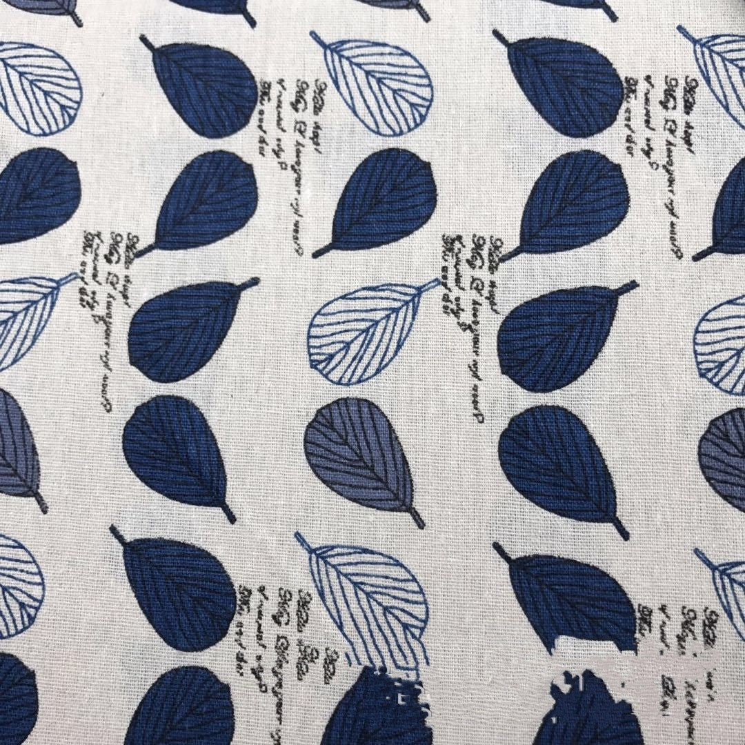 KTX-469587 Digital Printed Linen Cotton Fabric - Two-Tone Floral Design, 55% Linen, 45% Cotton, 310 g/㎡, 152 cm Width, 10 m Length