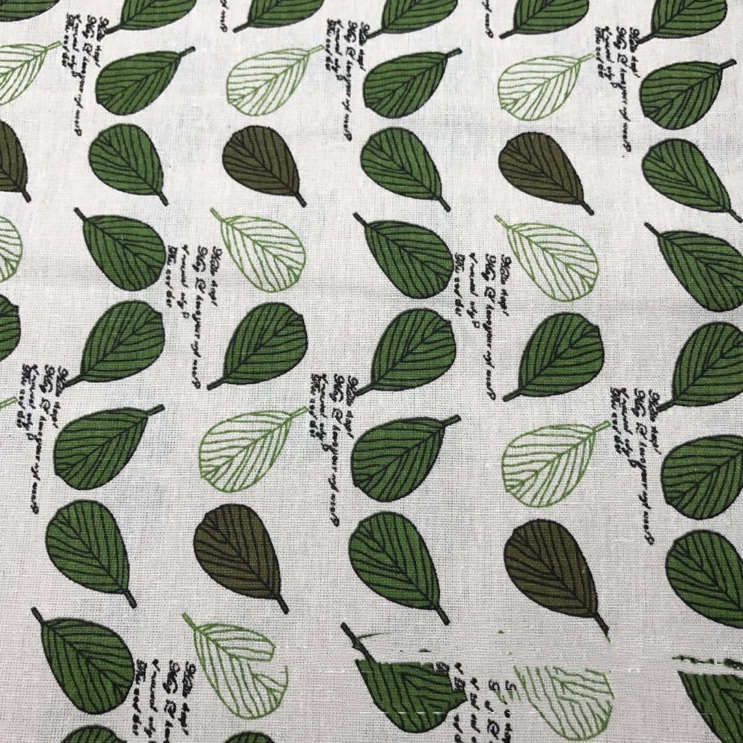 KTX-469587 Digital Printed Linen Cotton Fabric - Two-Tone Floral Design, 55% Linen, 45% Cotton, 310 g/㎡, 152 cm Width, 10 m Length