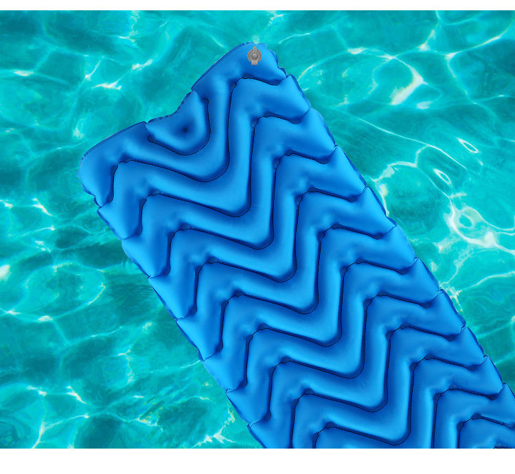 KTX-469587 Ultra-Light Portable Inflatable Sleeping Pad - Moisture-Proof Nylon Cushion for Camping (181 x 61 x 6.3 cm)