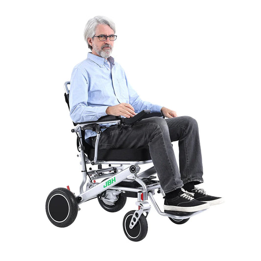 KTX-469779 Lightweight Electric Wheelchair with Foldable Aluminum Alloy Frame, 20km Range, 120kg Load Capacity